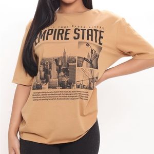 Empire state graphic tee khaki tan  NWT